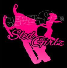 Snowmobile Sled Chick Girl Sled Decal Sticker