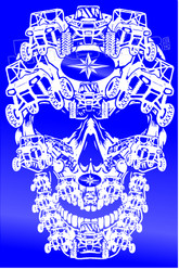 Polaris Skull UTV Decal Sticker