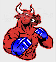 Angry Red Bull UFC Fighter Decal Sticker