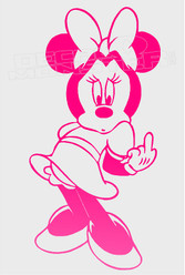 Minnie Mouse F U Middle Finger Decal Sticker