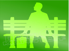Forrest Gump on Bench Silhouette 2 Decal Sticker