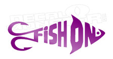 Fish on Word Art Decal Sticker