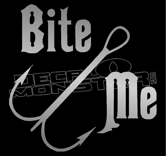 Bite me Fishing Fish Hook Decal Sticker