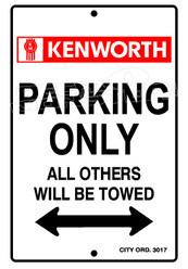 Kenworth Text Parking All Others Towed Decal Sticker