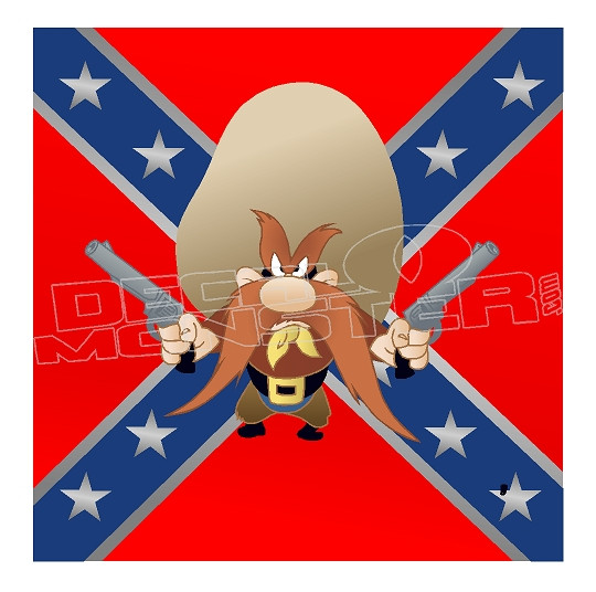 Yosemite Sam Protecting Confederate Flag Decal Sticker 