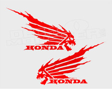 Honda Wing Skull Shadow Decal Sticker