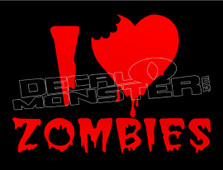 I Heart Zombies Decal Sticker
