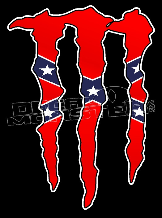 Confederate Rebel Flag Monster Decal Sticker