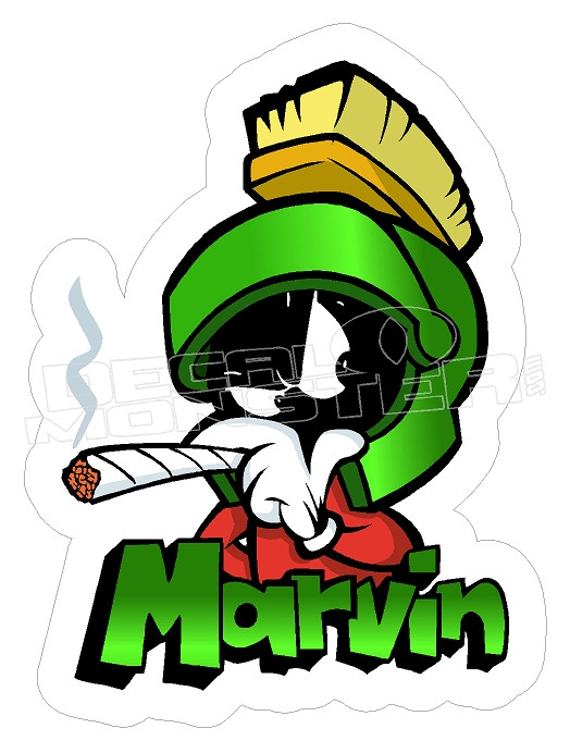 Marvin the Martian Smoking Decal Sticker 