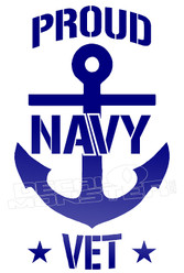 Proud Navy Vet 1 Decal Sticker DM