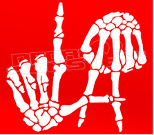 LA Gang Sign Skeleton Hand Decal Sticker DM