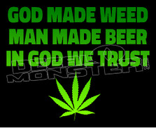 God Made Weed Decal Sticker DM