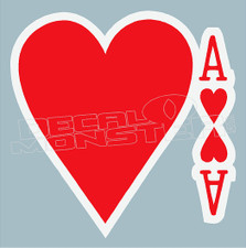Ace of Hearts Decal Sticker DM