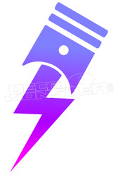 Lightning Bolt Piston Decal Sticker DM