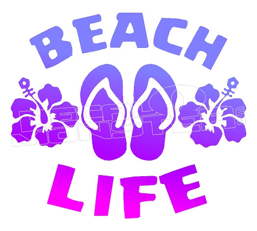 Beach Life Silhouette 3 Decal Sticker DM - DecalMonster.com