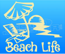 Beach Life Silhouette 6 Decal Sticker DM