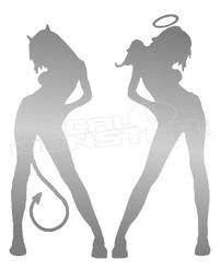 Angel and Devil Girl Silhouette Decal Sticker DM