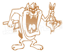Cartoon Tazmanian Devil Got Buggs Bunny Head Decal Sticker DM