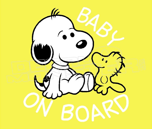Cartoon Snoopy Baby on Board 3 Decal Sticker DM 