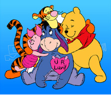 Cartoon Winnie the Pooh Eeyore Tigger Piglet You're Loved Decal Sticker DM