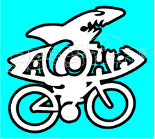 Aloha Island Shark Decal Sticker