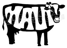 Maui Cow Silhouette Decal Sticker