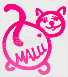Maui Pink Kitty Cat Silhouette Decal Sticker