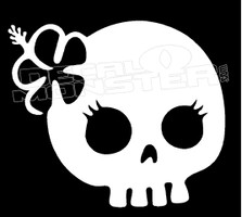Hawaiian Goth Ladies Skull Decal Sticker