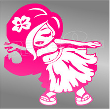 Young Girl Hula Dancer Decal Sticker
