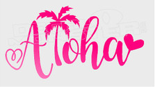 Aloha Palm Tree Silhouette Decal Sticker