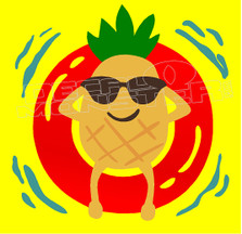 Hawaiian Relaxing Pool Life Pineapple Decal Sticker