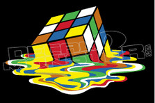 Melting Rubix Cube Decal Sticker