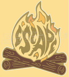Escape Camp Fire Silhouette Decal Sticker