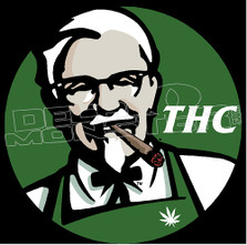Marijuana Weed KFC THC Funny 2 Decal Sticker
