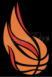 Flaming Basketball Silhouette 1 Decal Sticker