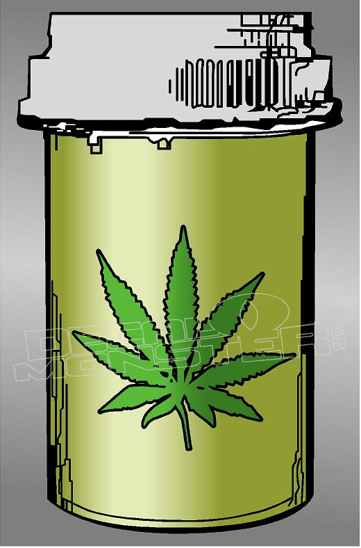 Marijuana Weed Capsul Case Decal Sticker - DecalMonster.com