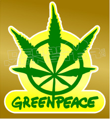 Marijuana Weed Green Peace Decal Sticker