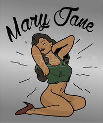 Marijuana Weed Mary Jane Silhouette Decal Sticker