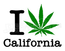 Marijuana Weed I Pot Heart California Decal Sticker
