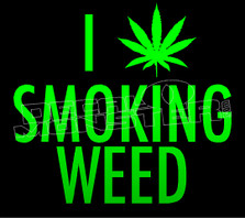 Marijuana Weed I Pot Leaf Heart Smoking Decal Sticker
