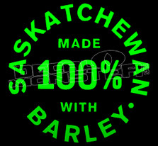 Saskatchewan 100 Percent Barley Decal Sticker