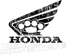 Honda Wing Brass Knuckles Motorcycle Decal Sticker