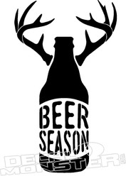 Beer Season Deer Antlers on Bottle Decal Sticker