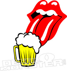 Rolling Stones Tongue Lick Beer Decal Sticker