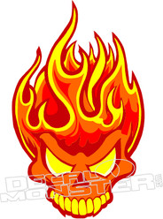 Flaming Skull Wicked Decal Sticker