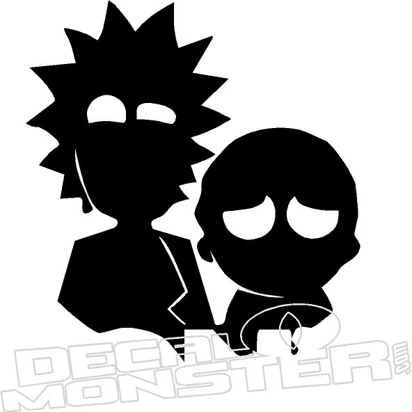 Rick and Morty Silhouette Decal Sticker - DecalMonster.com