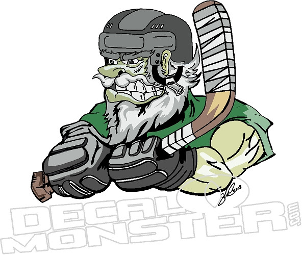 Tough Hockey Player Guy Decal Sticker