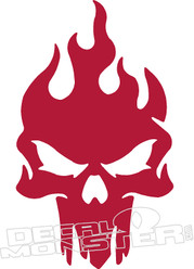 Flaming Punisher Skull Decal Sticker 