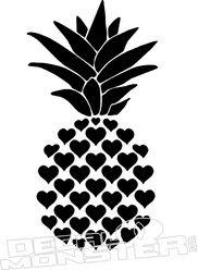 Pineapple Hearts Hawaii Decal Sticker