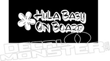 Hula Baby On Board Hawaii Decal Sticker 